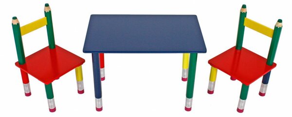 Dětský set stůl + 2 židle PASTELKY