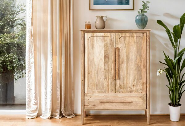 VYSOKÁ KOMODA, mangové dřevo, přírodní barvy, 90/120/40 cm Livetastic - Vysoké komody, Online Only