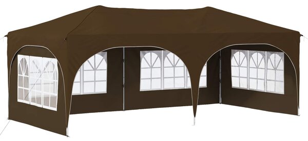 Párty stan s výsuvným stánkem 575 x 288 x 245 cm Taupe