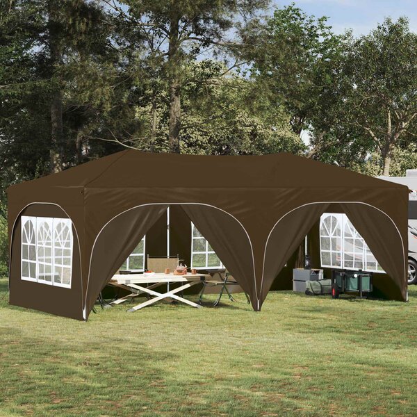 Párty stan s výsuvným stánkem 575 x 288 x 245 cm Taupe