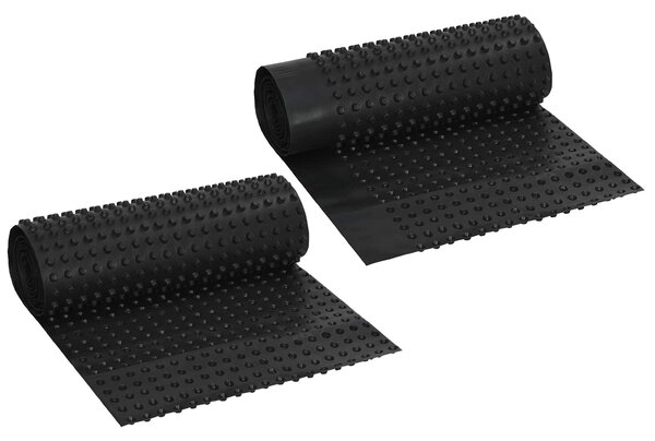 Rýhovaná odvodňovací deska 2 pcs Černá 0,5 x 20 m HDPE