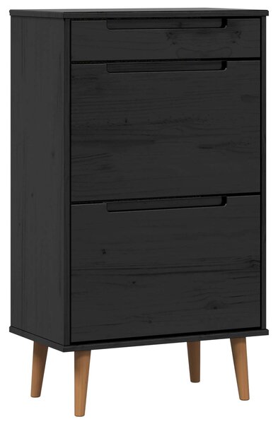 Skříň na obuv MOLDE 59,5 x 35 x 103 cm Masivní borovicové dřevo