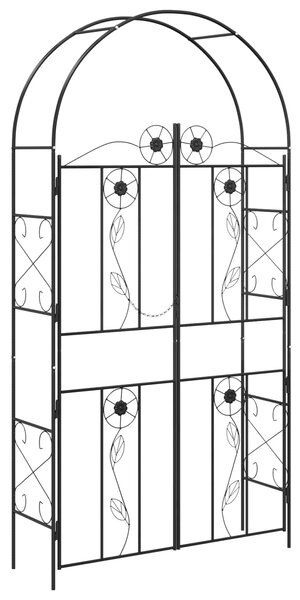 Zahradní oblouk Jednobarevný Černá 115 x 37 x 226 cm