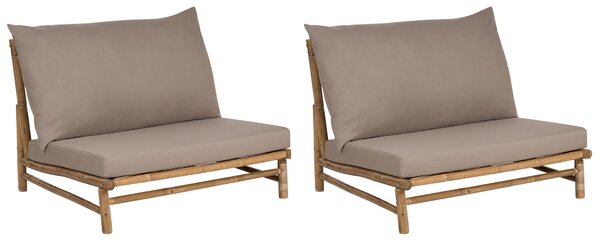 Sada 2 bambusových židlí světlé dřevo/taupeTODI