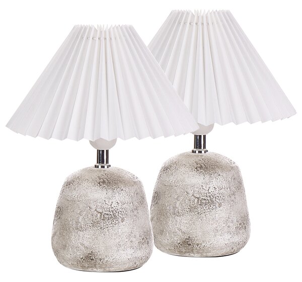 Sada 2 stolních lamp ZEYI Keramika Bílá