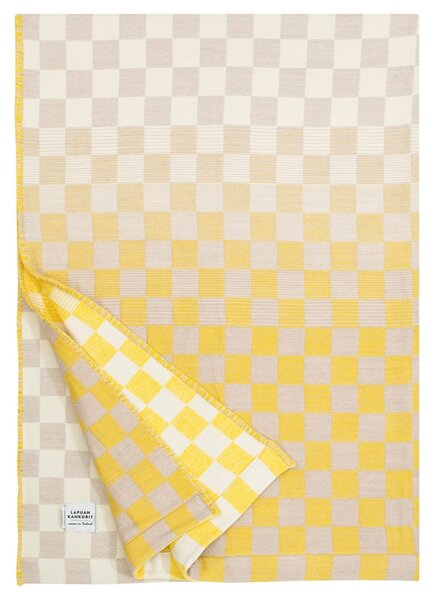 Merino deka Shakki 130x180, béžovo-žluto-bílá