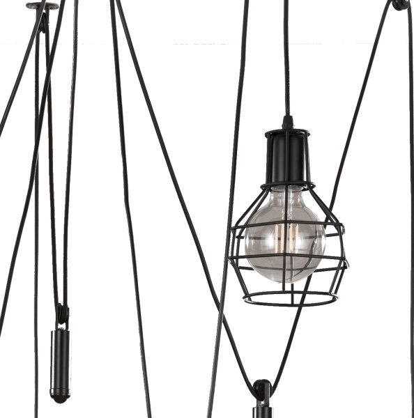 ONLI - Lustr na lanku SPIDER 5xE27/15W/230V pavouk černá