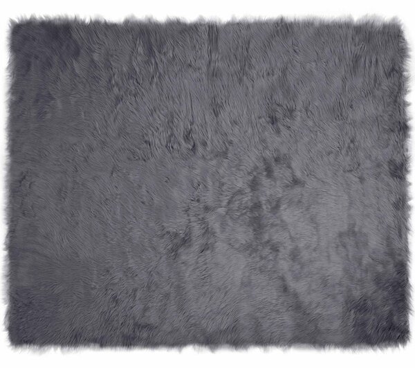 Koberec z umělé ovčí kožešiny TAFALLA Antracitová 200 x 280 cm