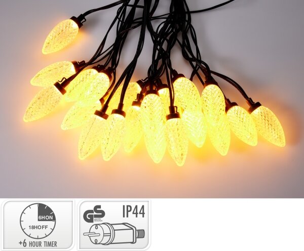 LED Venkovní vánoční řetěz 20xLED/230V 14,5 m IP44 teplá bílá
