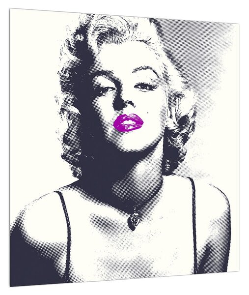 Obraz Marilyn Monroe s fialovými rty (40x40 cm)