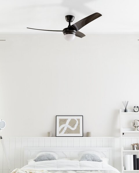 Stropní ventilátor se světlem JIBOA s dálkovým ovládáním Černá