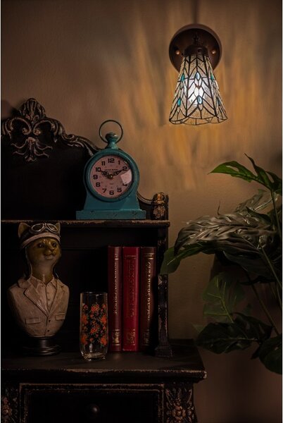 Nástěnná lampa Tiffany Venne grey - 17*12*23 cm E14/max 1*40W - Clayre & Eef