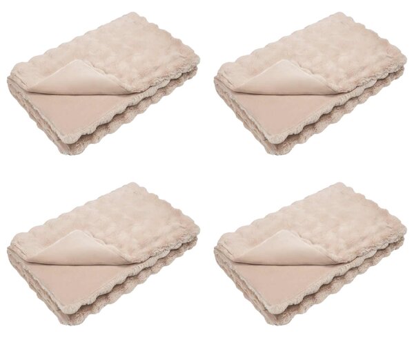 Protiskluzová deka z umělé králičí kožešiny Olite 4 pcs Béžová