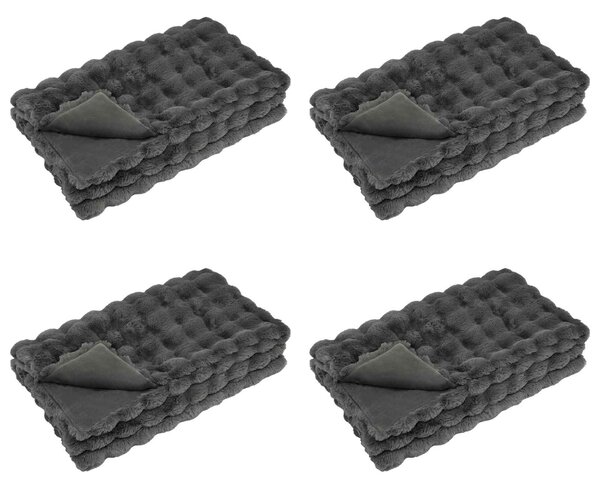 Protiskluzová deka z umělé králičí kožešiny Olite 4 pcs