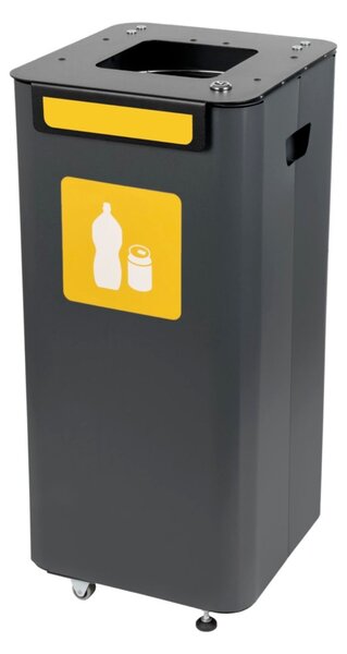 Alda Odpadkový koš na tříděný odpad Modular, 70 l, lakovaná ocel černá, na plast