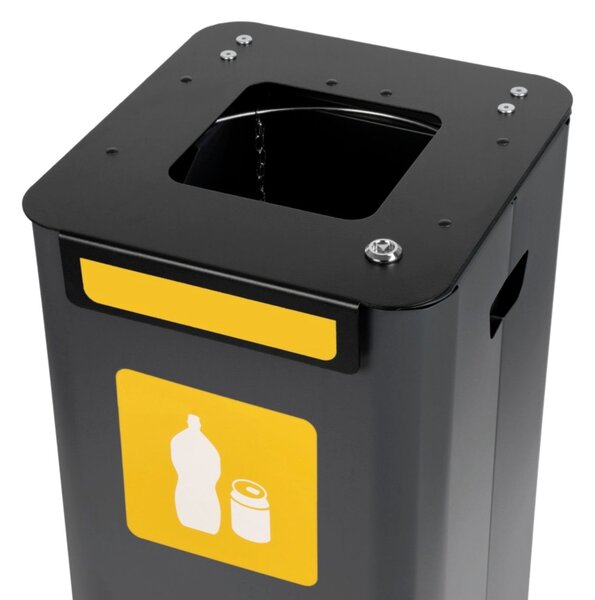 Alda Odpadkový koš na tříděný odpad Modular, 70 l, lakovaná ocel černá, na plast