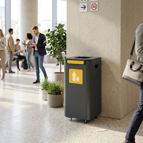 Alda Odpadkový koš na tříděný odpad Modular, 70 l, lakovaná ocel černá, na plast