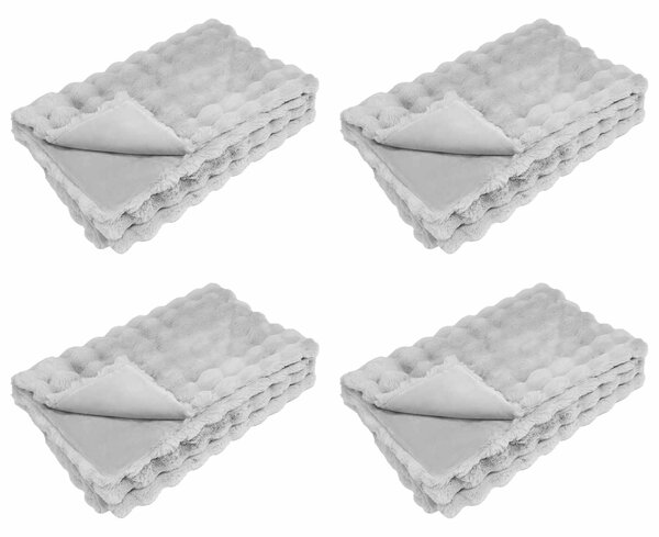 Protiskluzová deka z umělé králičí kožešiny Olite 4 pcs Šedá