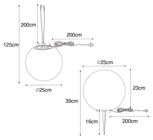 Chytrá venkovní lampa šedá 25 cm IP65 vč. WiFi A60 - Nura