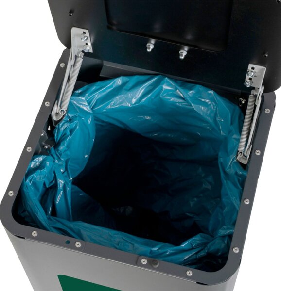 Alda Odpadkový koš na tříděný odpad Modular, 70 l, lakovaná ocel černá, na sklo