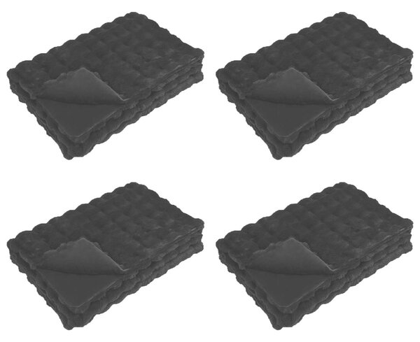 Protiskluzová deka z umělé králičí kožešiny Olite 4 pcs Černá