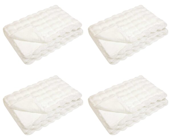 Protiskluzová deka z umělé králičí kožešiny Olite 4 pcs Bílá