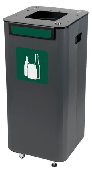 Alda Odpadkový koš na tříděný odpad Modular, 70 l, lakovaná ocel černá, na sklo