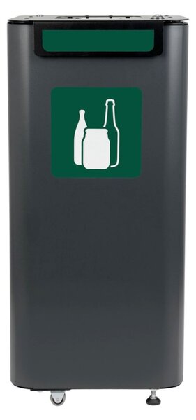 Alda Odpadkový koš na tříděný odpad Modular, 70 l, lakovaná ocel černá, na sklo