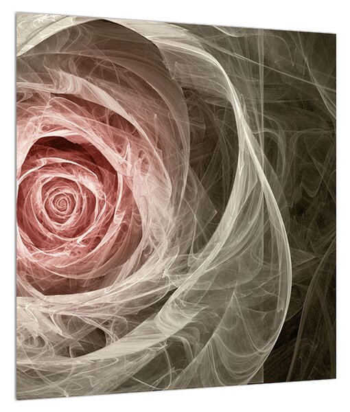 Abstraktní obraz růže (40x40 cm)