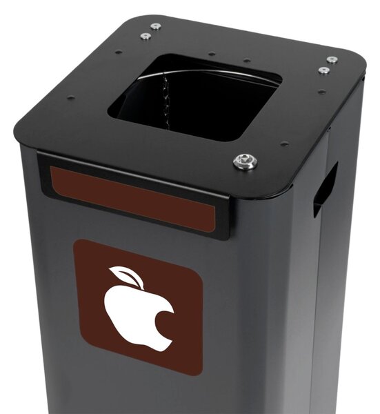 Alda Odpadkový koš na tříděný odpad Modular, 70 l, lakovaná ocel černá, na bioodpad