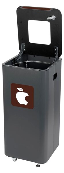 Alda Odpadkový koš na tříděný odpad Modular, 70 l, lakovaná ocel černá, na bioodpad