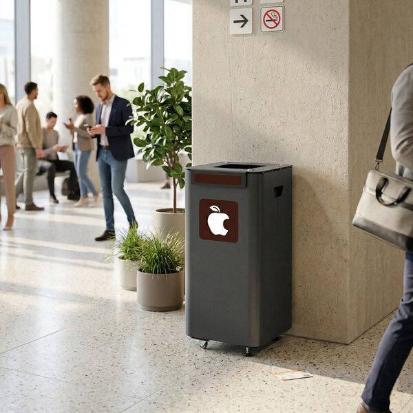 Alda Odpadkový koš na tříděný odpad Modular, 70 l, lakovaná ocel černá, na bioodpad