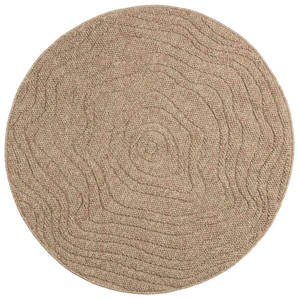 Kusové koberce Moiré Kulatý AGIRA Přírodní Ø 120 CM Polyester