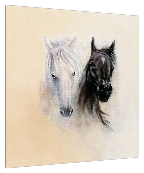 Malovaný obraz koní (50x50 cm)