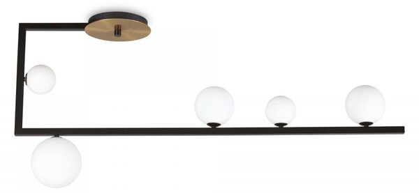 Ideal Lux 273631 přisazené stropní svítidlo Birds pl5 5x15W | G9 - mosaz, černá, bílá