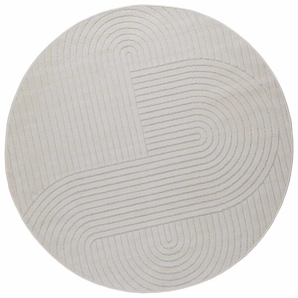 Kusové koberce Kulatý PALMERAS Krémová Ø 120 CM Polyester