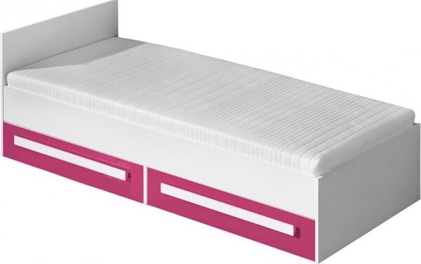 Casarredo Dětská postel GULLIWER 11, 90x200 s úložným prostorem, výběr barev | Vyberte si barvu úchytu:: dom-uch-bílá,barva: dom-růžová-lesk
