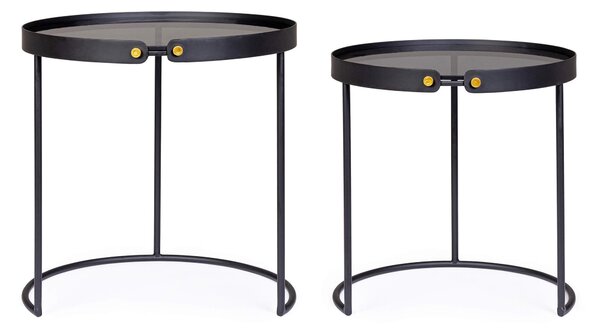 Set dvou konferenčních stolků Zeyna Ø43 a Ø48.5 cm černý