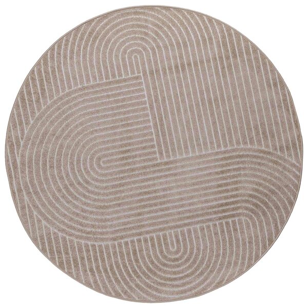 Kusové koberce Kulatý PALMERAS Béžová Ø 120 CM Polyester