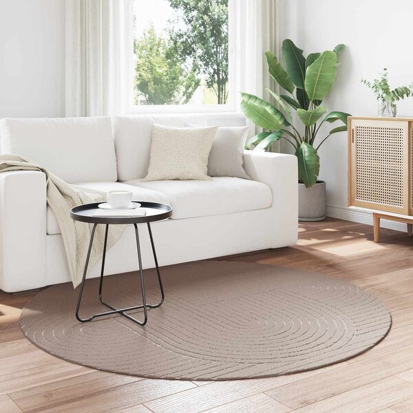 Kusové koberce Kulatý PALMERAS Béžová Ø 120 CM Polyester