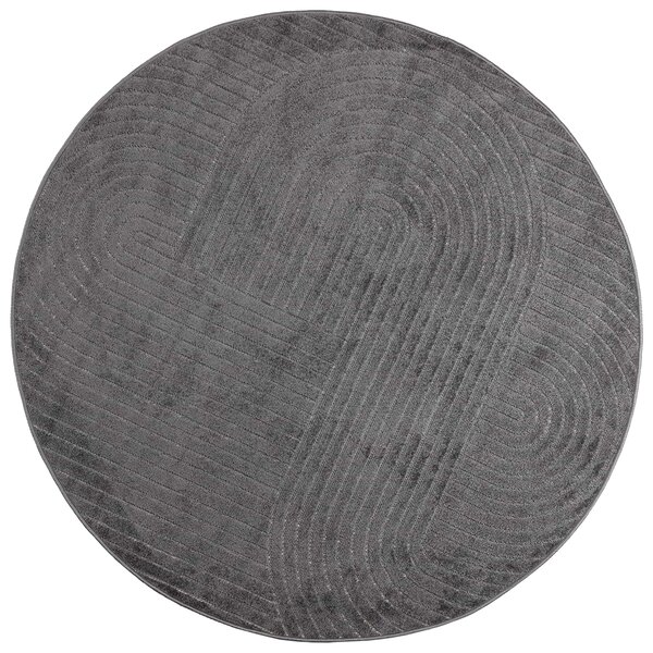 Kusové koberce Kulatý PALMERAS Antracit Ø 160 CM Polyester