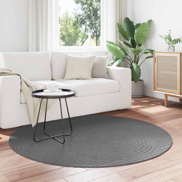 Kusové koberce Kulatý PALMERAS Antracit Ø 160 CM Polyester