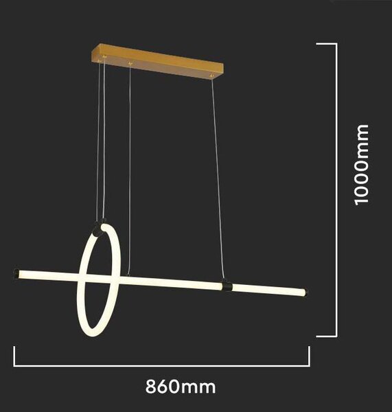 LED Solution Černé závěsné LED svítidlo designové 86cm 16W 8022