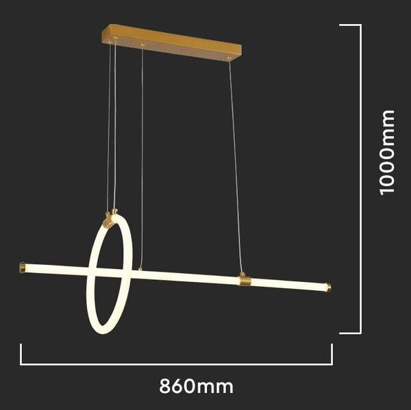 LED Solution Zlaté závěsné LED svítidlo designové 86cm 16W 8023