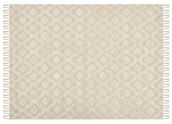 Bavlněný koberec 160 x 230 cm béžový AKSARAY
