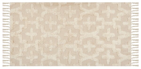 Bavlněný koberec 80 x 150 cm béžový ITANAGAR