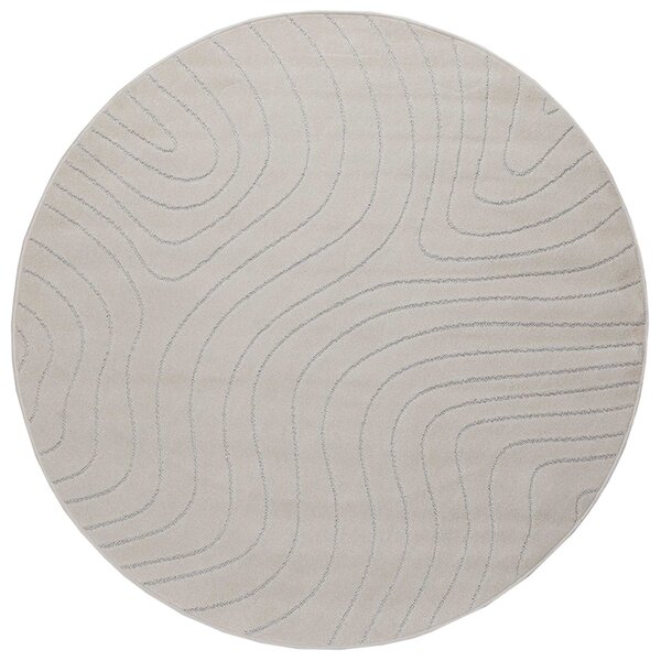 Kusové koberce Kulatý PALMERAS Krémová Ø 160 CM Polyester