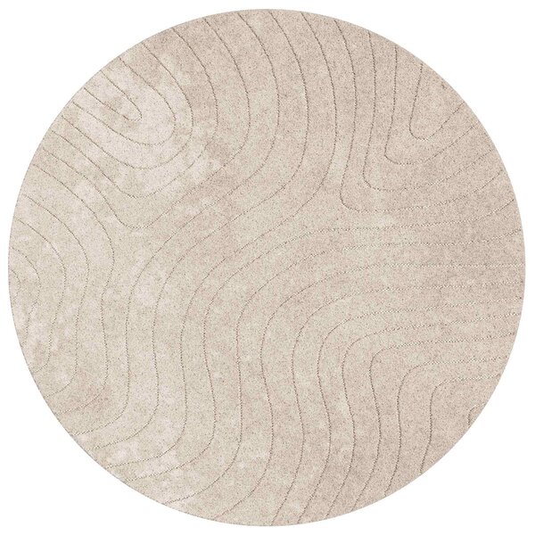 Kusové koberce Kulatý PALMERAS Béžová Ø 120 CM Polyester