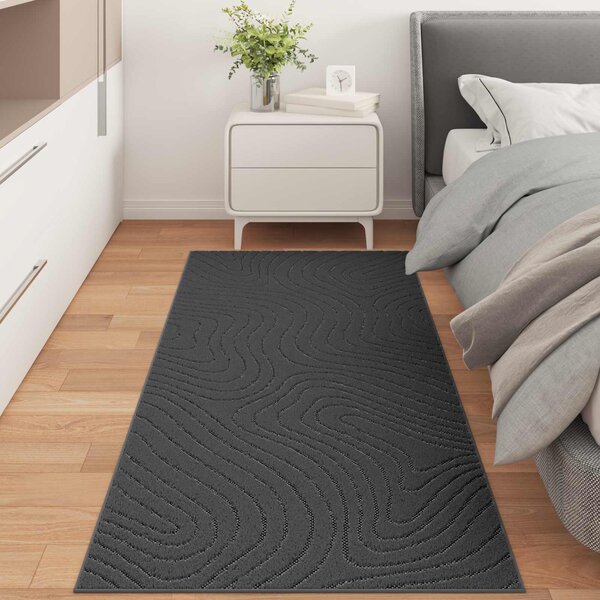 Kusové koberce PALMERAS Antracit 200 x 80 cm Polyester