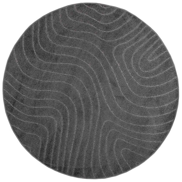Kusové koberce Kulatý PALMERAS Antracit Ø 160 CM Polyester